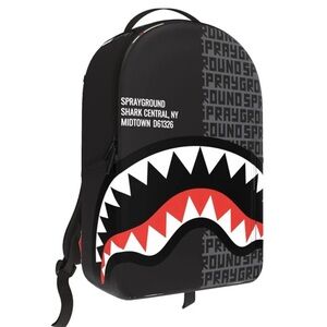 Sprayground Central Split Black Shark Backpack NWT